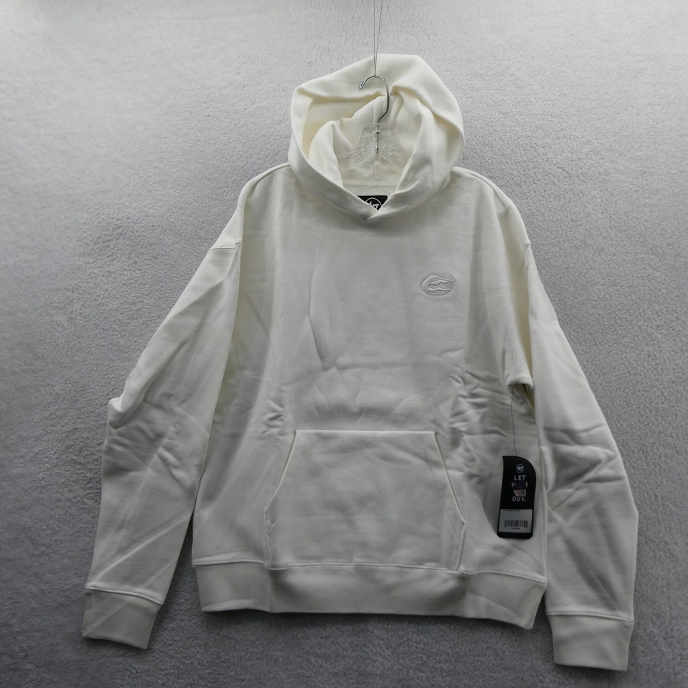 47 Brand Hoodie Mens Medium Florida Gators Cream Tonal Embroidered Cotton Blend